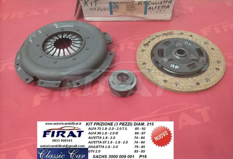 KIT FRIZIONE ALFA 75 - 90 - ALFETTA - GIULIETTA (3000009001)