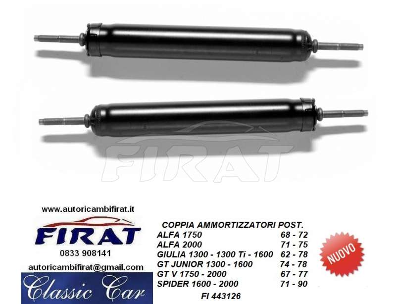 AMMORTIZZATORI ALFA 1750 2000 GIULIA GT JUNIOR GT V POST.