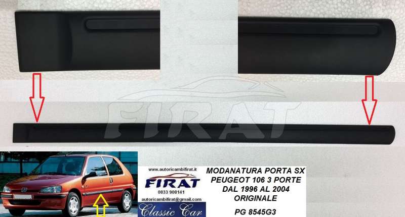 854654, Peugeot 106 I Modanatura Adesiva Protezione Porta