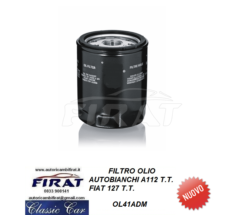 FILTRO OLIO FIAT 127 - A112 - A112 ABARTH