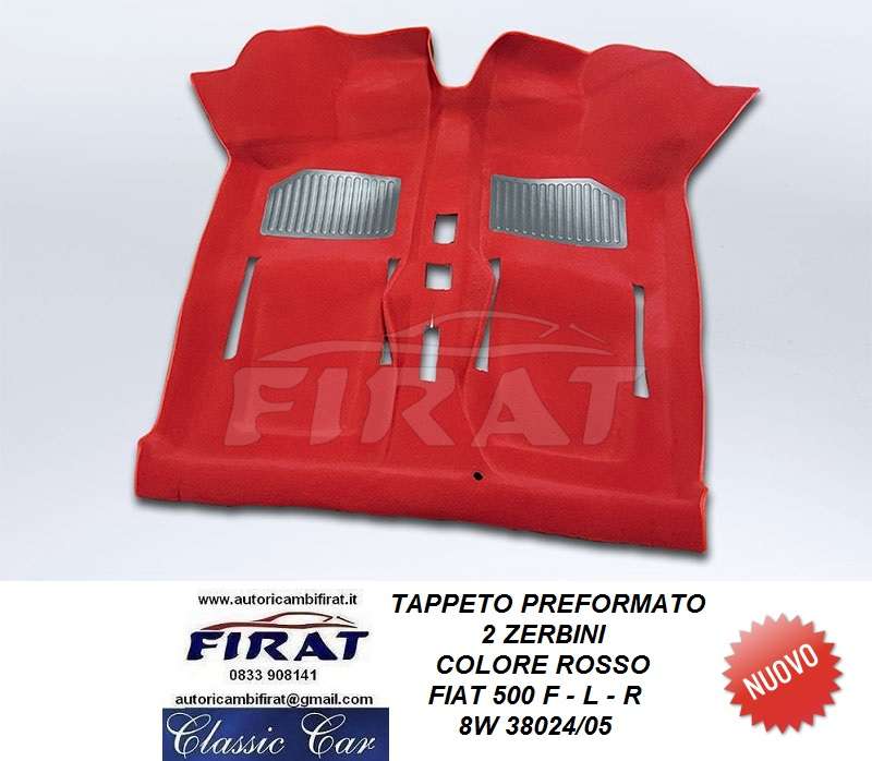 Tappeto moquette rossa per Fiat 500 F/L/R