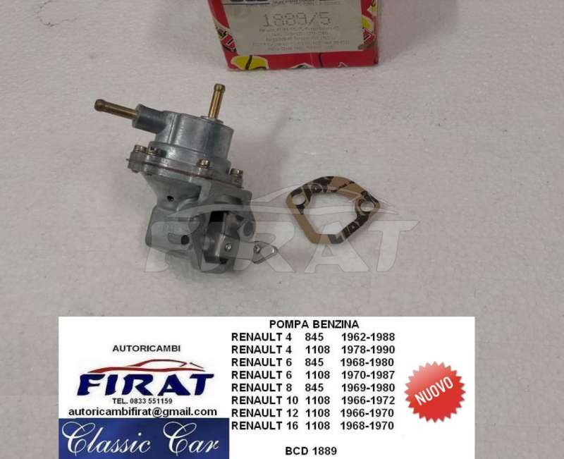 POMPA BENZINA RENAULT 4 6 8 10 12 16 BCD1889